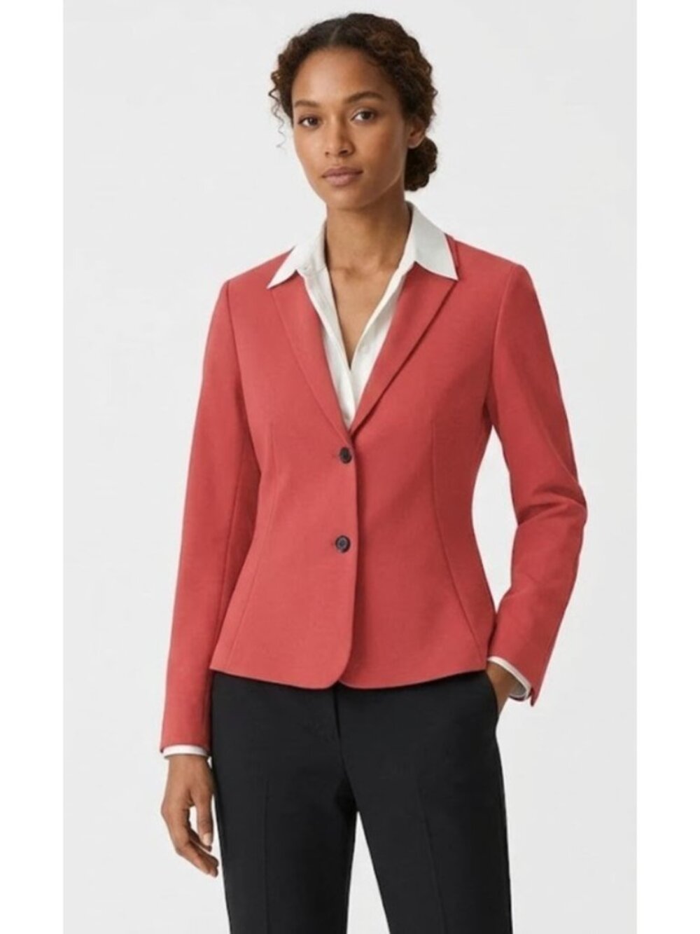 NWT Theory Shaped Blazer in Claret Red Admiral Crepe Jacket 6